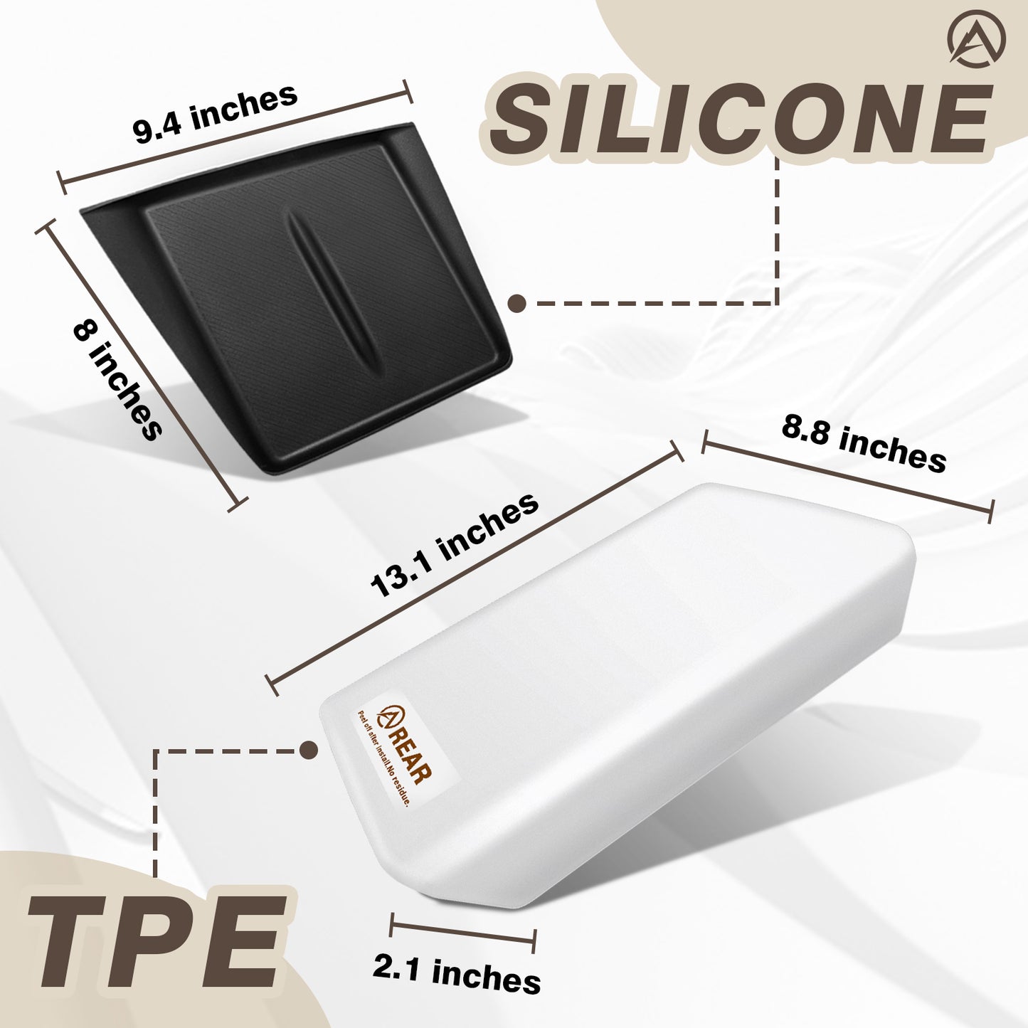 TPE Armrest Pad Cover+Silicone Charger Mat for New Model Y Juniper from Muslogy