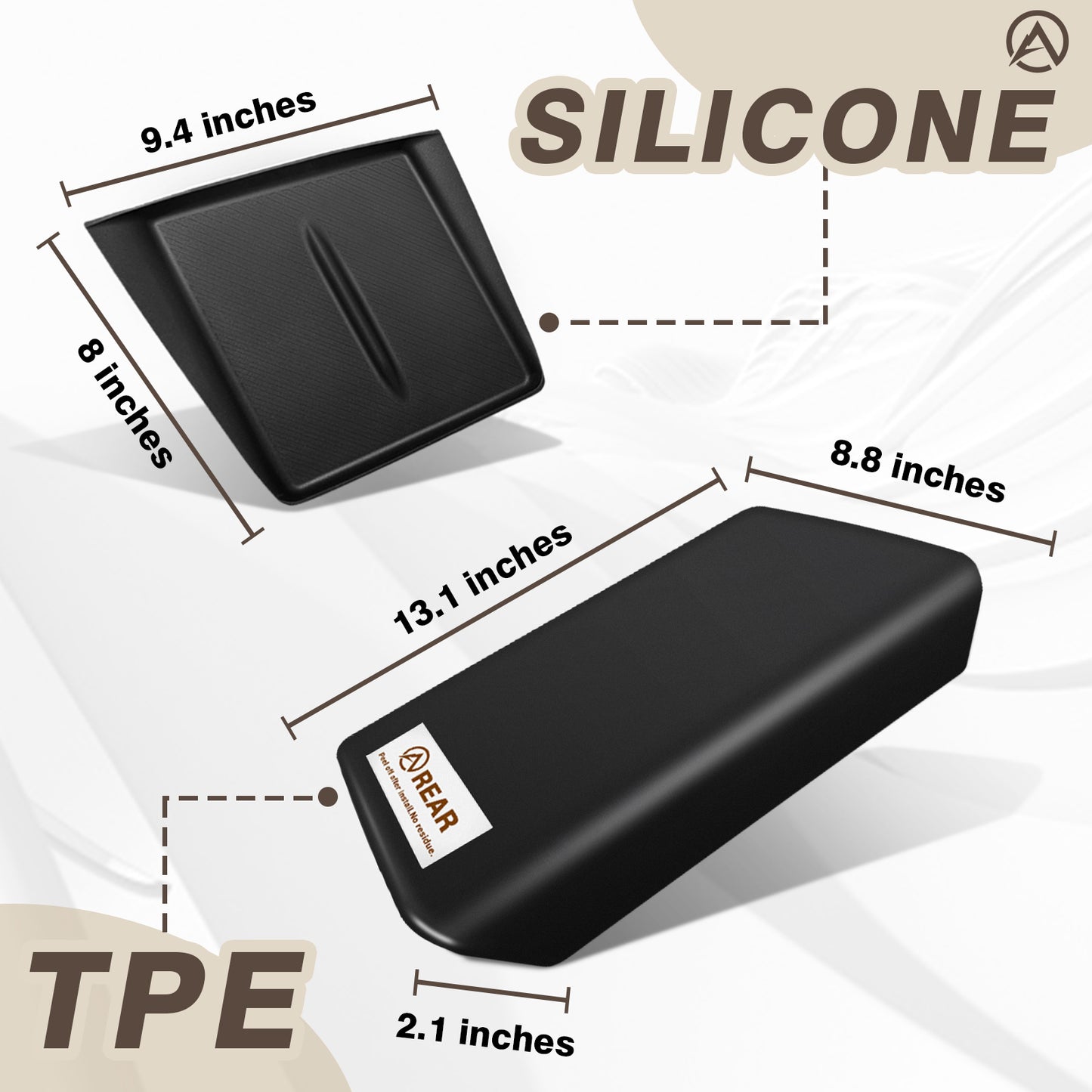 TPE Armrest Pad Cover+Silicone Charger Mat for New Model Y Juniper from Muslogy