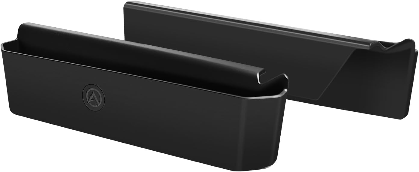 Muslogy Console Organizer Compatible with 2024 2025 Hyundai Santa Fe Accessories Middle Console Storage Box Left & Right Set Interior Phone Pocket with Anti-Slip Mats
