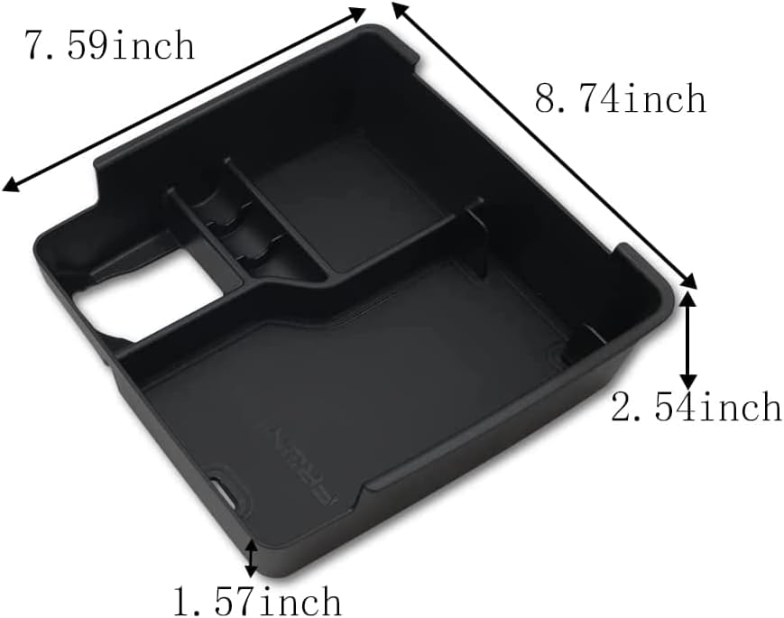 Muslogy Center Console Organizer Insert Tray Storage Box Accessories Armrest Organizer Compatible with Frontier 2022 2023 2024 2025(Black Leather)