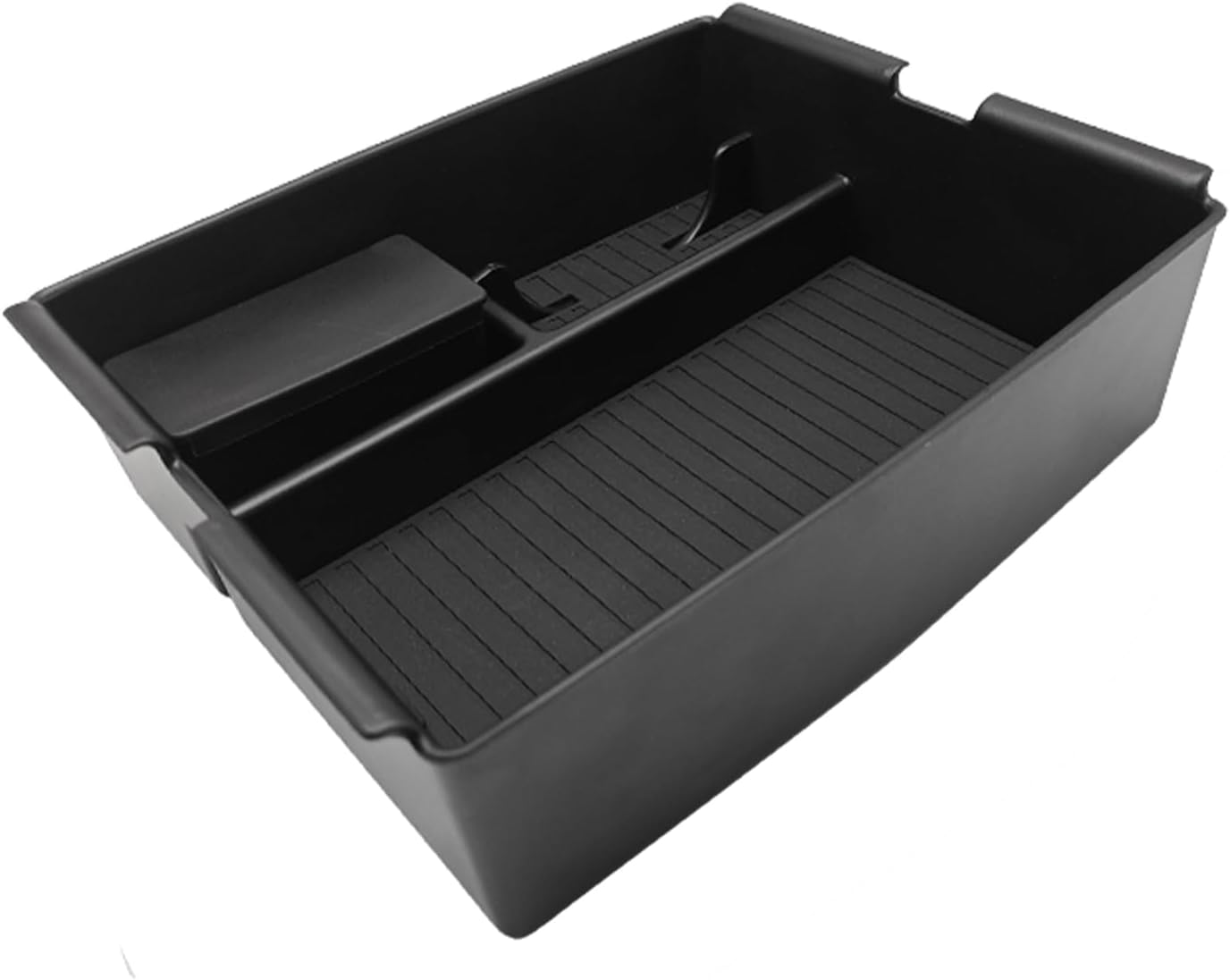 Muslogy Center Console Organizer Compatible with Toyota Tacoma 2024 2025 Accessories Middle Console Storage Box ABS Material with Anti-Slip Mats Interior Insert Tray (Black)