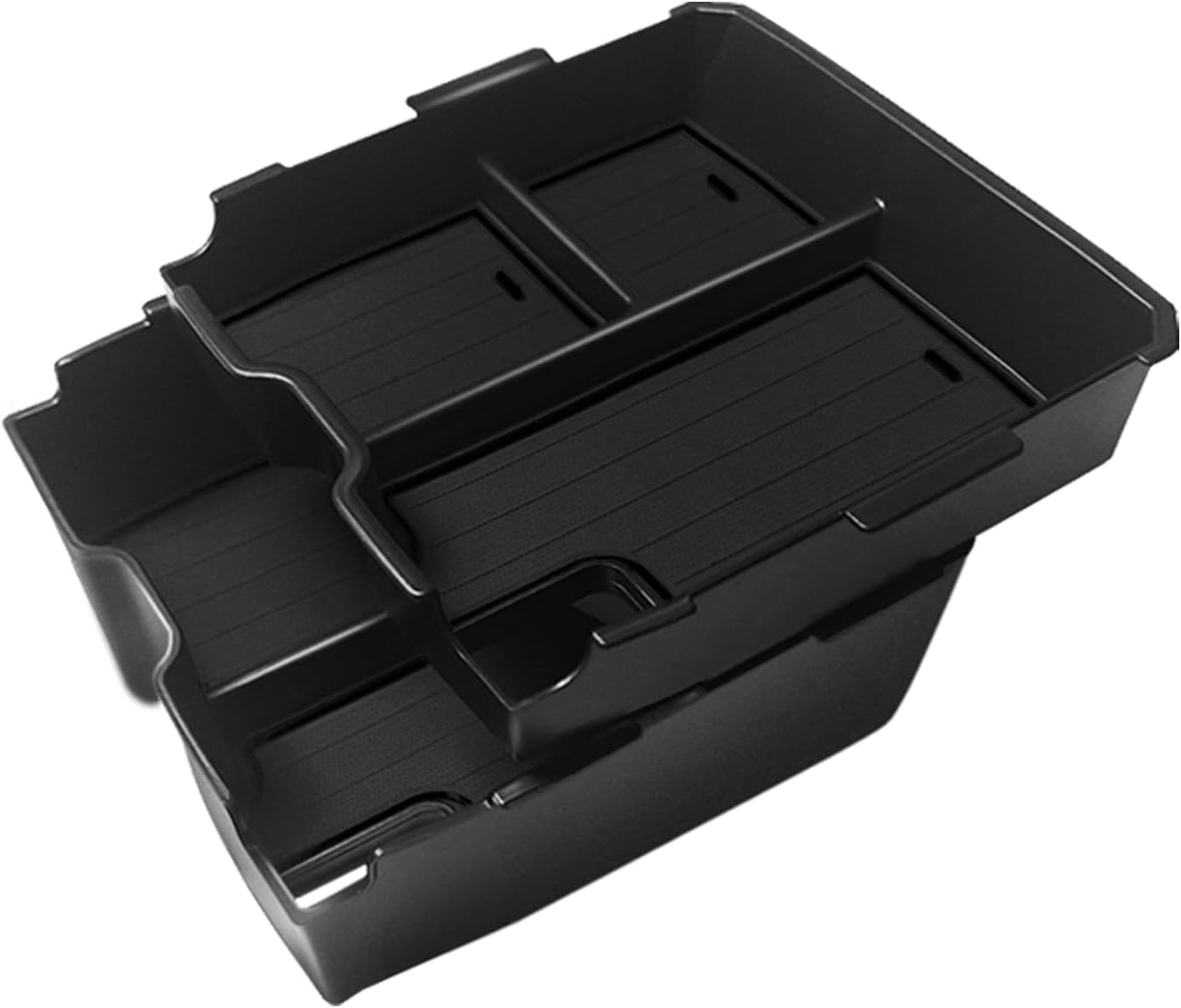 Muslogy Center Console Organizer Compatible with Ford Ranger 2024 2025 & Raptor Accessories Two-Layer Storage Box Insert Tray Secondary Storage Divider Armrest Tray ABS Material Glove Box (Black)