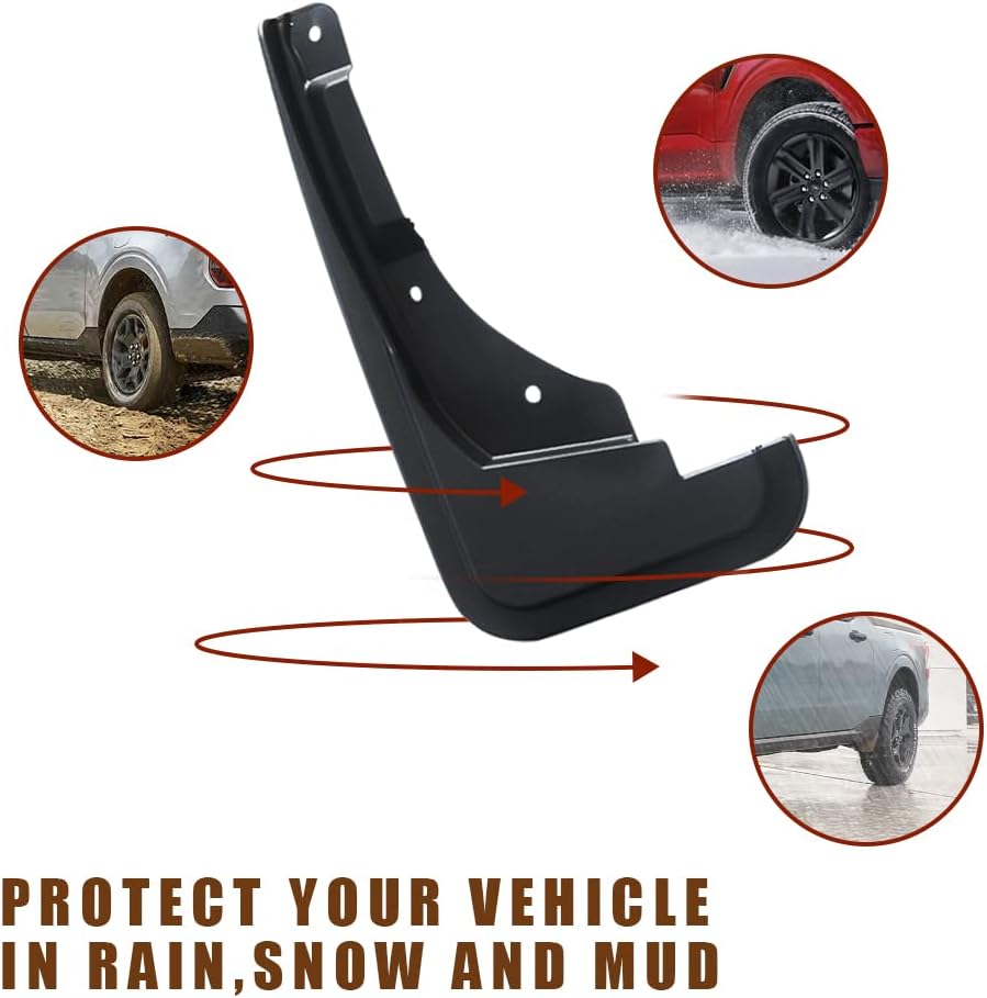 Muslogy Mud Flaps for 2022-2025 Maverick MudFlap Front&Rear Mud Guards 4PCS No Drilling Needed Exterior Accessories Splash Guard Compatible with Ford Maverick 22-25(Not for 2025 Maverick Lobo Edition)