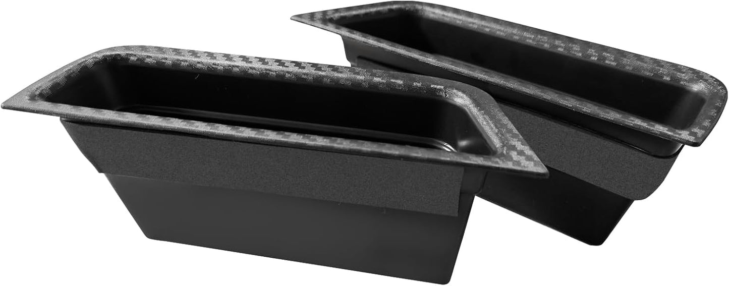 Muslogy for 2024 2025 Mustang Door Handle Storage Box 2PCS Door Pocket Insert Organizer Interior Accessories Armrest Phone Container ABS Tray Compatible with Ford Mustang 2024 2025