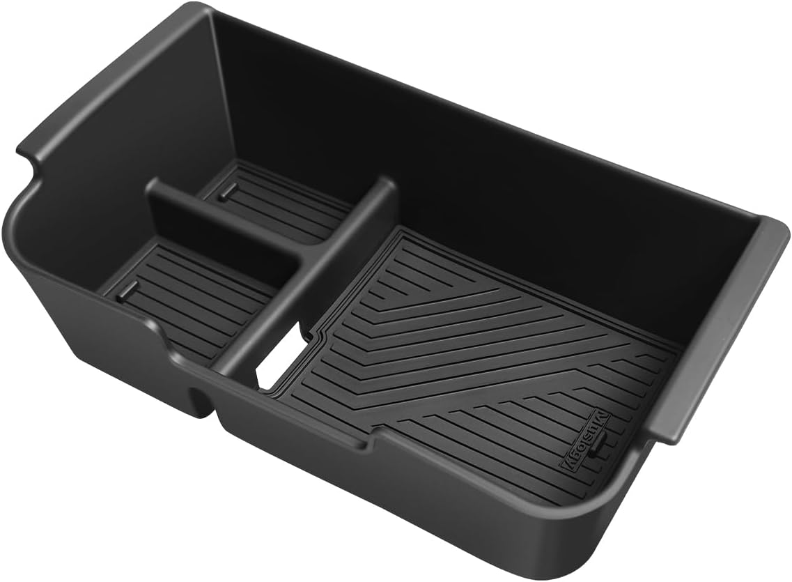 Muslogy Center Console Organizer Compatible with 2005-2021 Nissan Frontier & 2005-2012 Nissan Pathfinder Accessories Middle Console Divider Storage Box Armrest Insert Tray with Anti-Slip Mats