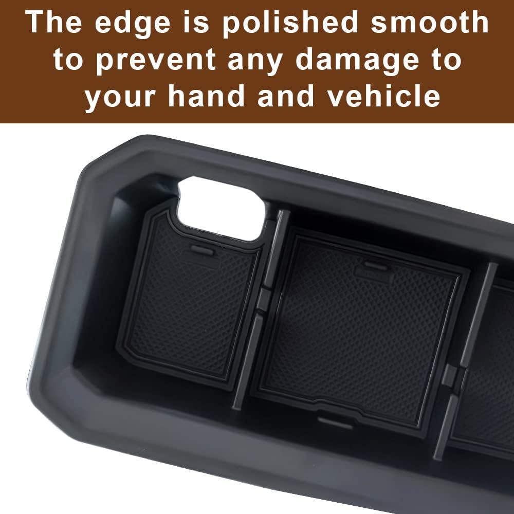 Muslogy for Tundra 2022-2024 Dash Storage Box Tray Center Console Organizer Compatible with Toyota Tundra 2022 Interior Accessories PVC Black Trim