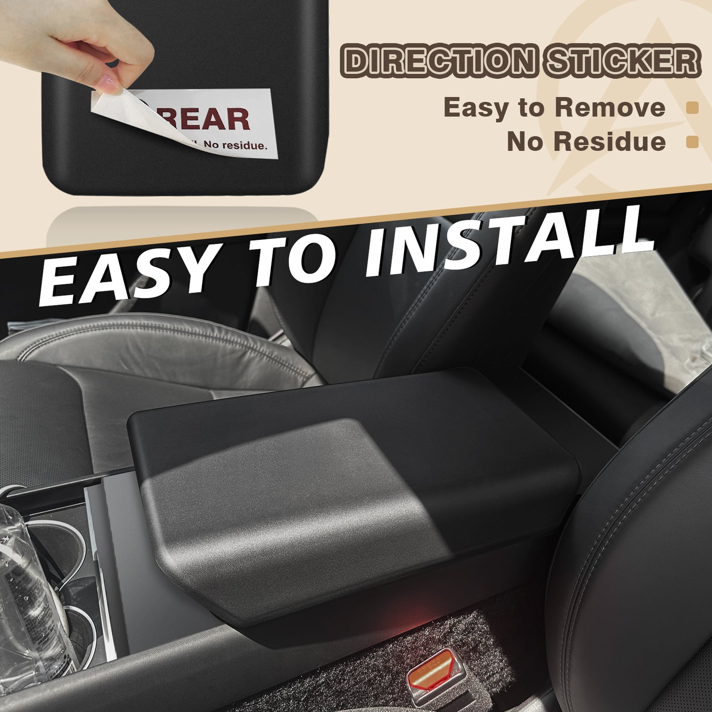 TPE Armrest Pad Cover+Silicone Charger Mat for New Model Y Juniper from Muslogy