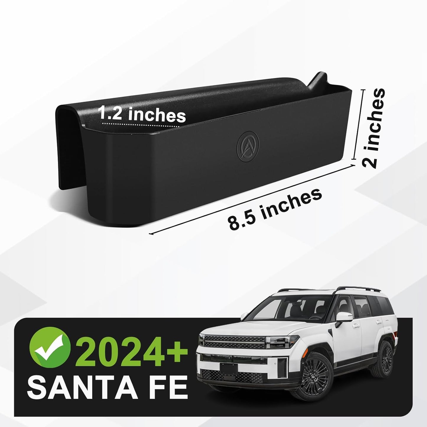 Muslogy Console Organizer Compatible with 2024 2025 Hyundai Santa Fe Accessories Middle Console Storage Box Left & Right Set Interior Phone Pocket with Anti-Slip Mats
