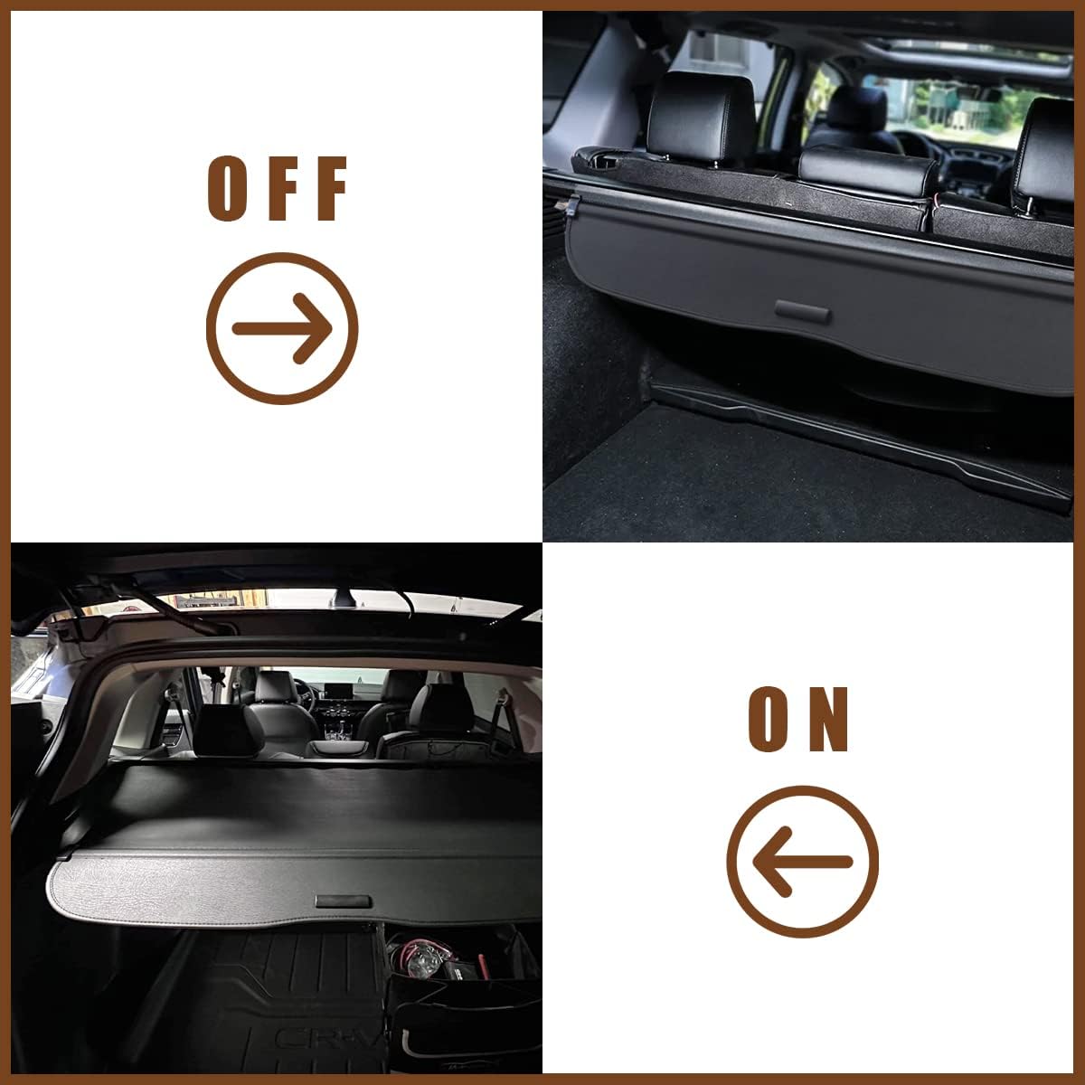 Muslogy for CR-V 2025 2024 2023 Trunk Cargo Cover Retractable Rear Trunk Security Cover Shield Shade Compatible with 6th Generation Honda CRV and CRV Hybrid 2023+