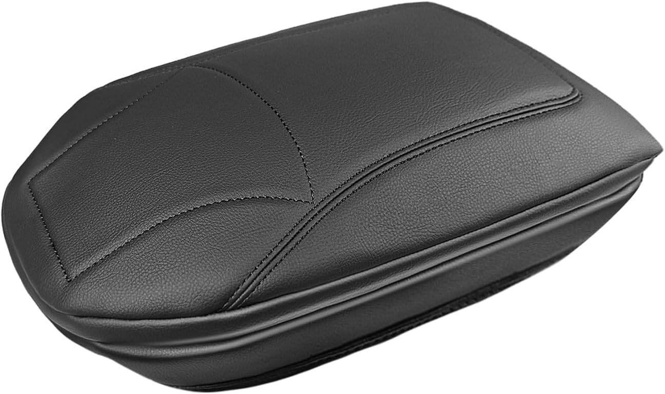 Muslogy Center Console Armrest Cover Compatible with Toyota RAV4 2019-2025 Comfort Armrest Pad Arm Rest Cushion Vegan Leather Protector 1-Inch Extra Thick