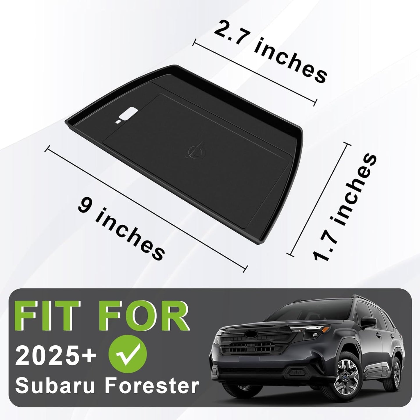 Muslogy Center Console Wireless Charger Protective Mat Compatible with 2025 Subaru Forester Accessories Center Console Inserts Liner Anti-Slip Phone Charge Area Charging Protection