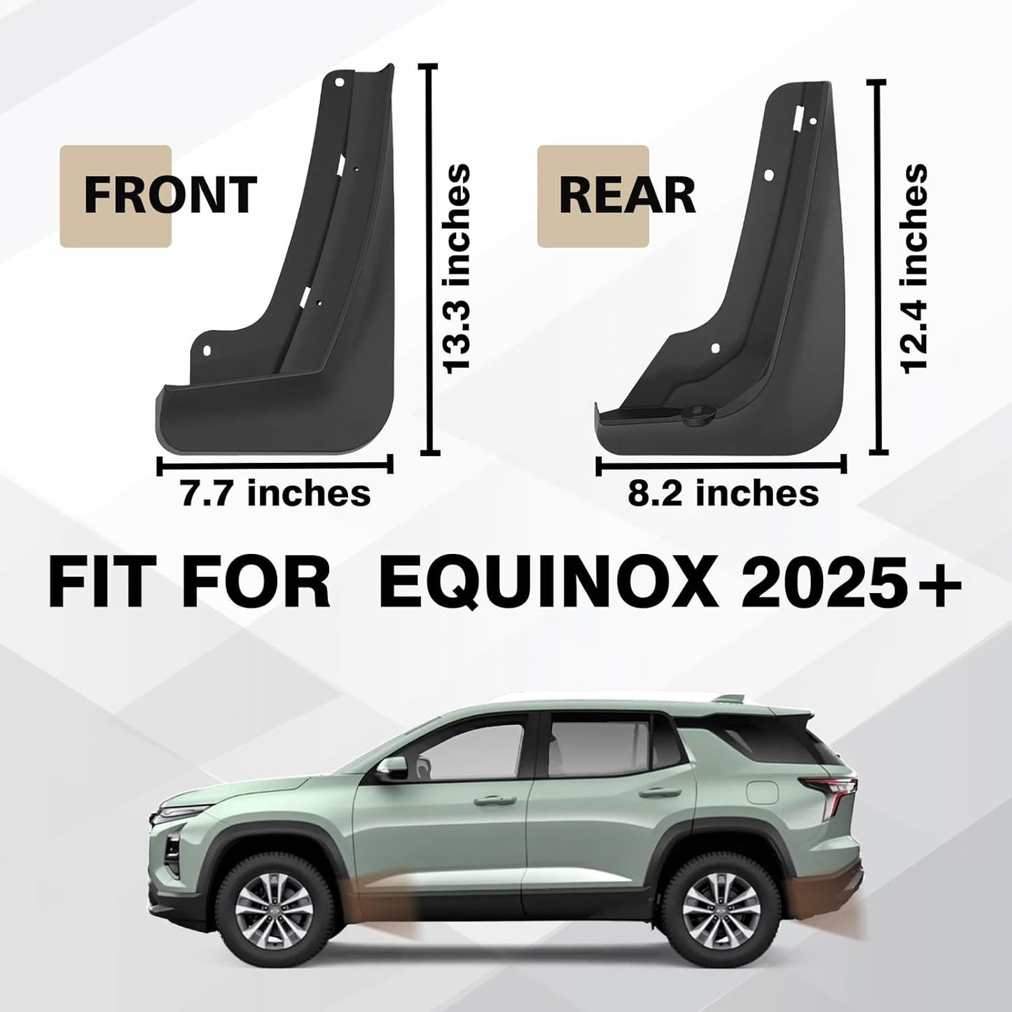 Muslogy Mud Flaps Splash Guards Compatible with 2025 Chevrolet Equinox Accessories All Weather Fender Guard Mudguards Sediment Protection Front & Rear 4PCS Fit Equinox LT RS ACTIV(Won't Fit EV)