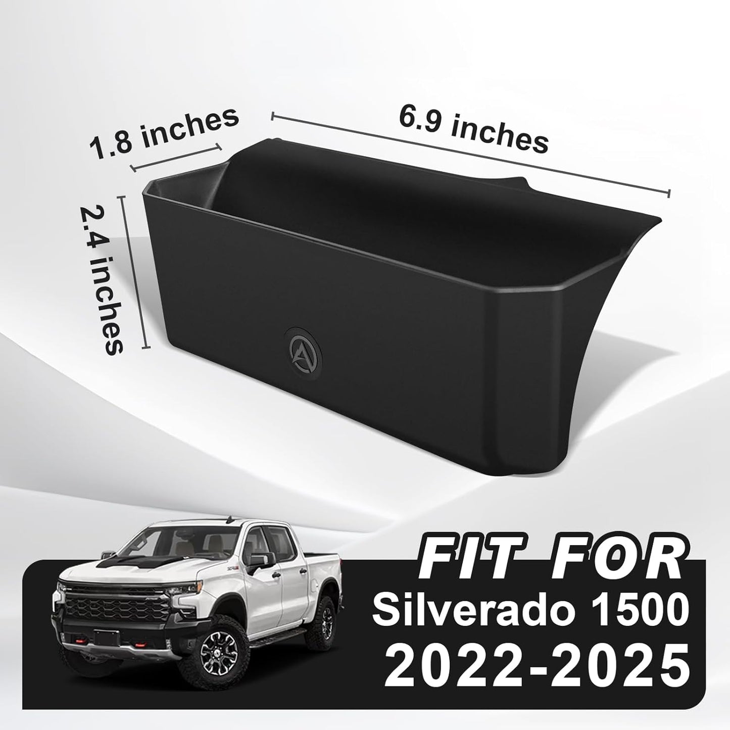 Muslogy Center Console Side Organizer Compatible with 2022-2024 2025 Chevy Silverado 1500 Accessories Middle Console Shifter Storage Box Left & Right Phone Pocket with Anti-Slip Mats