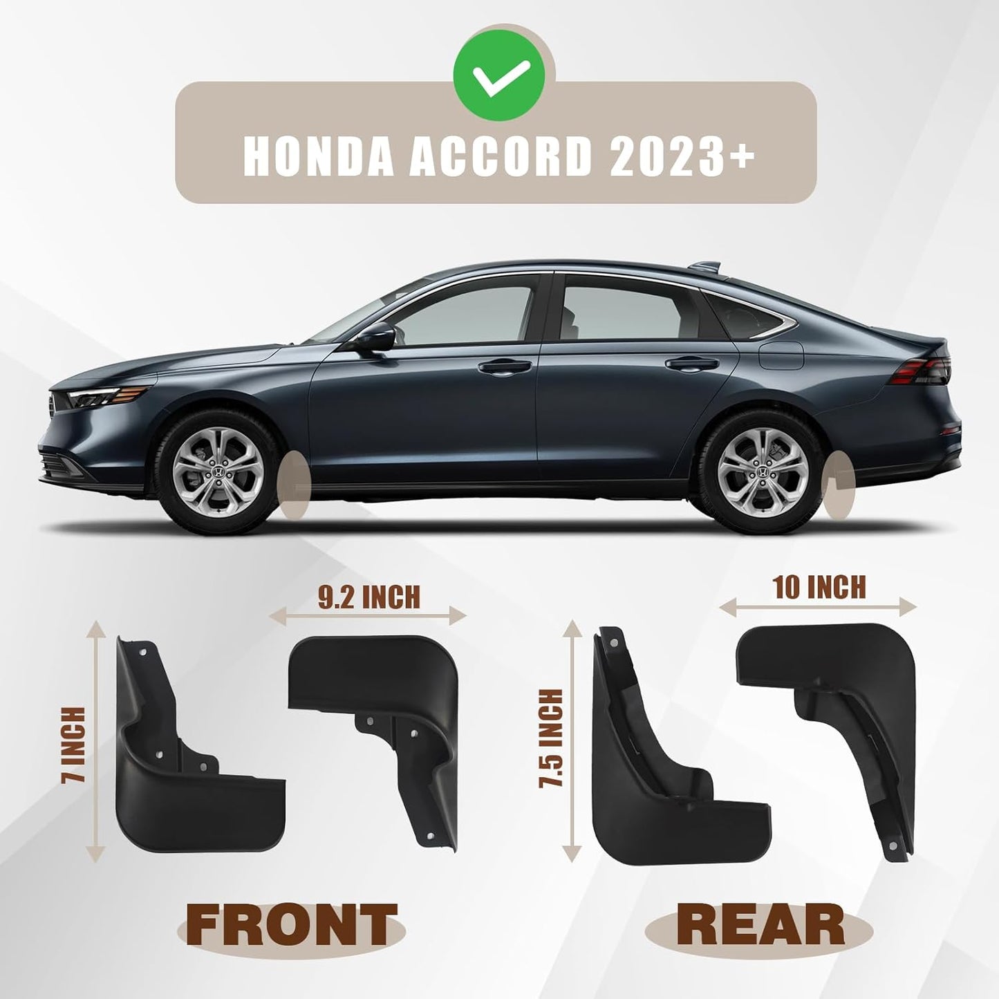 Muslogy for Accord 2025 2024 2023 Mud Flaps Front & Rear 4Pcs Splash Guard Fender Mud Guard No Drilling Required Compatible with Honda Accord 11th Gen 2023 Accessories