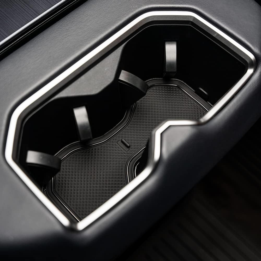 Muslogy fits Tundra Accessories 2022 2023 2024 Premium Custom Interior Non-Slip Anti Dust Cup Holder Inserts 30 Pcs Set Center Console Liner Door Pocket Liners Compatible with Tundra 2022-2025 (Black)