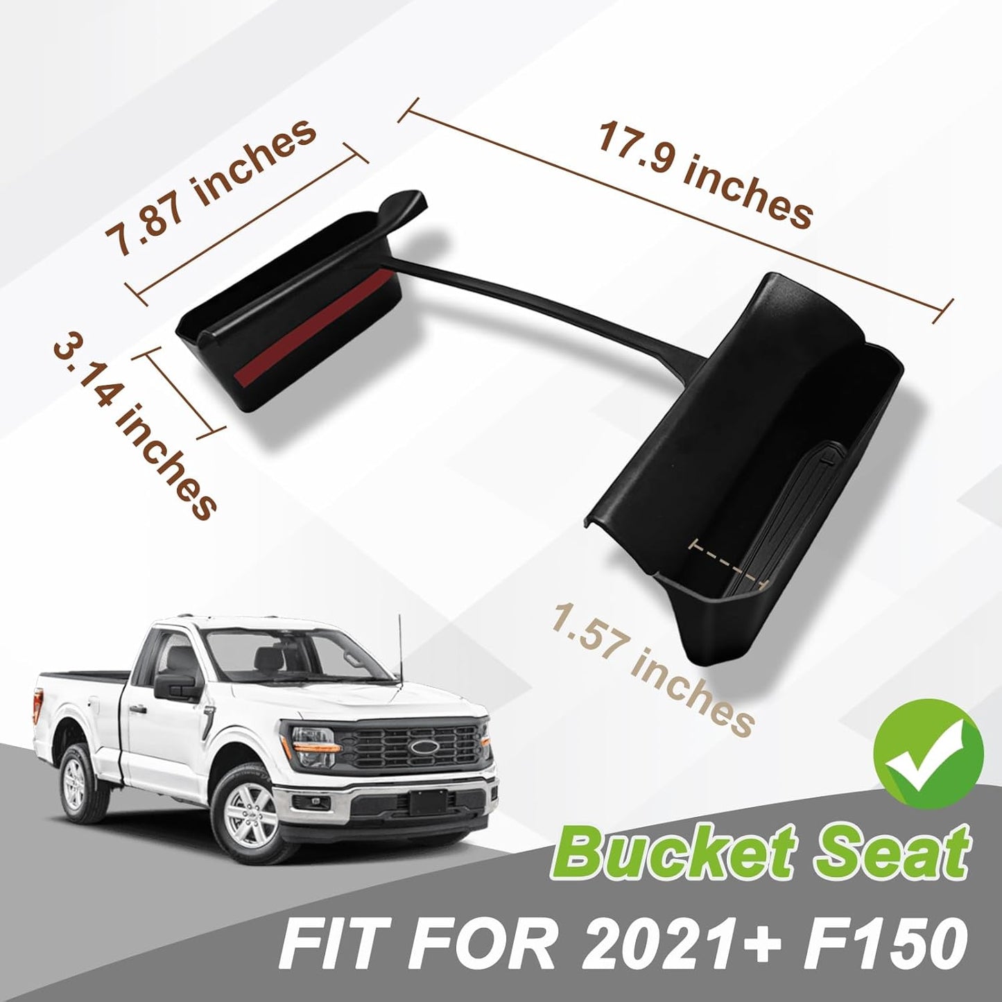 Muslogy Center Console Organizer Compatible with 2021-2024 2025 Ford F150 Accessories Hanging Storage Box Console Left & Right Phone Pocket Gear Shift Side Organizer