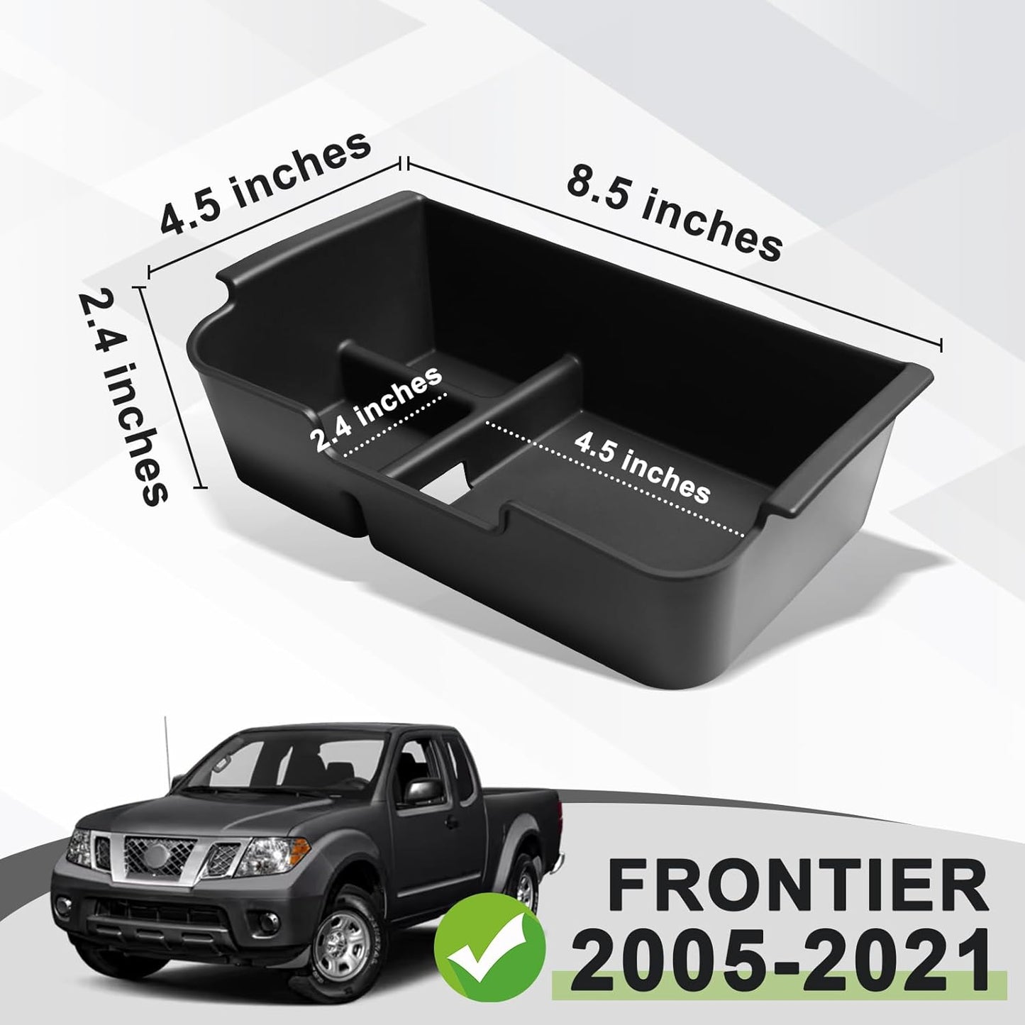 Muslogy Center Console Organizer Compatible with 2005-2021 Nissan Frontier & 2005-2012 Nissan Pathfinder Accessories Middle Console Divider Storage Box Armrest Insert Tray with Anti-Slip Mats