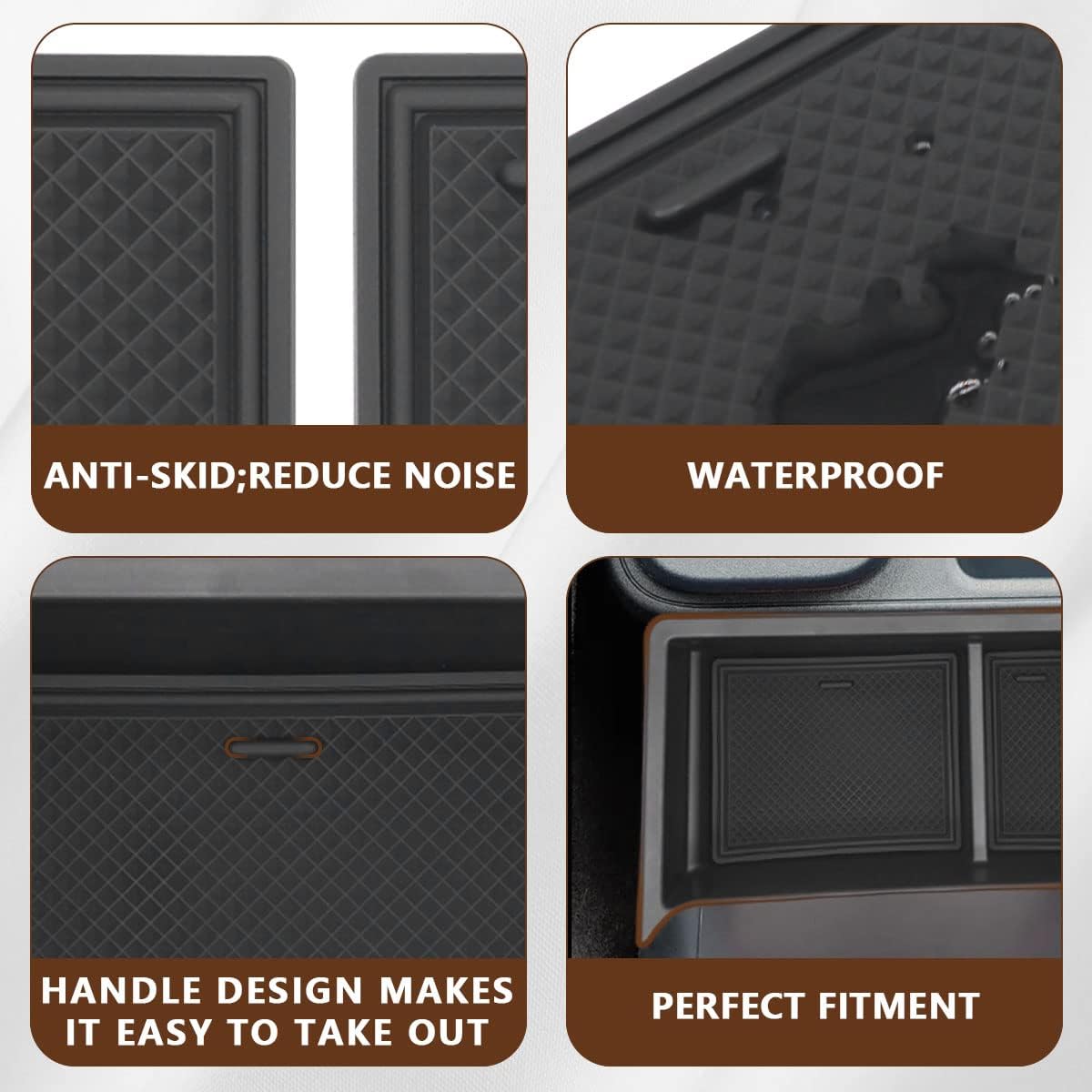 Muslogy for Maverick 2023 2022 Center Console Organizer Gear Shift Storage Box ABS Material Insert Tray Compatible with Ford Maverick 2022 2023 2024 Accessories (Black)