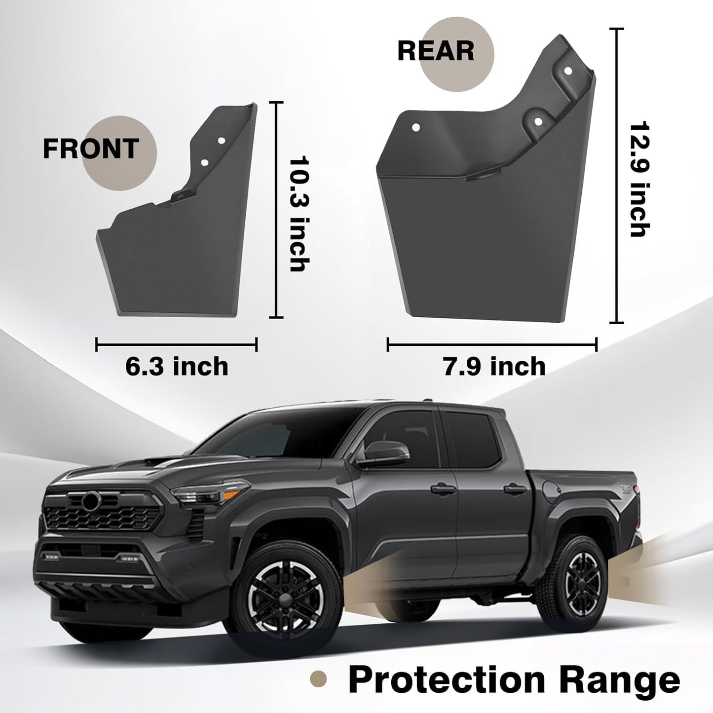 Muslogy Mud Flaps Splash Guards Compatible with Toyota Tacoma 2024 2025 Accessories Front and Rear Mud Guards 4PCS No Drilling Heavy Duty Fender Mudguards Kit with Hardware Accessories