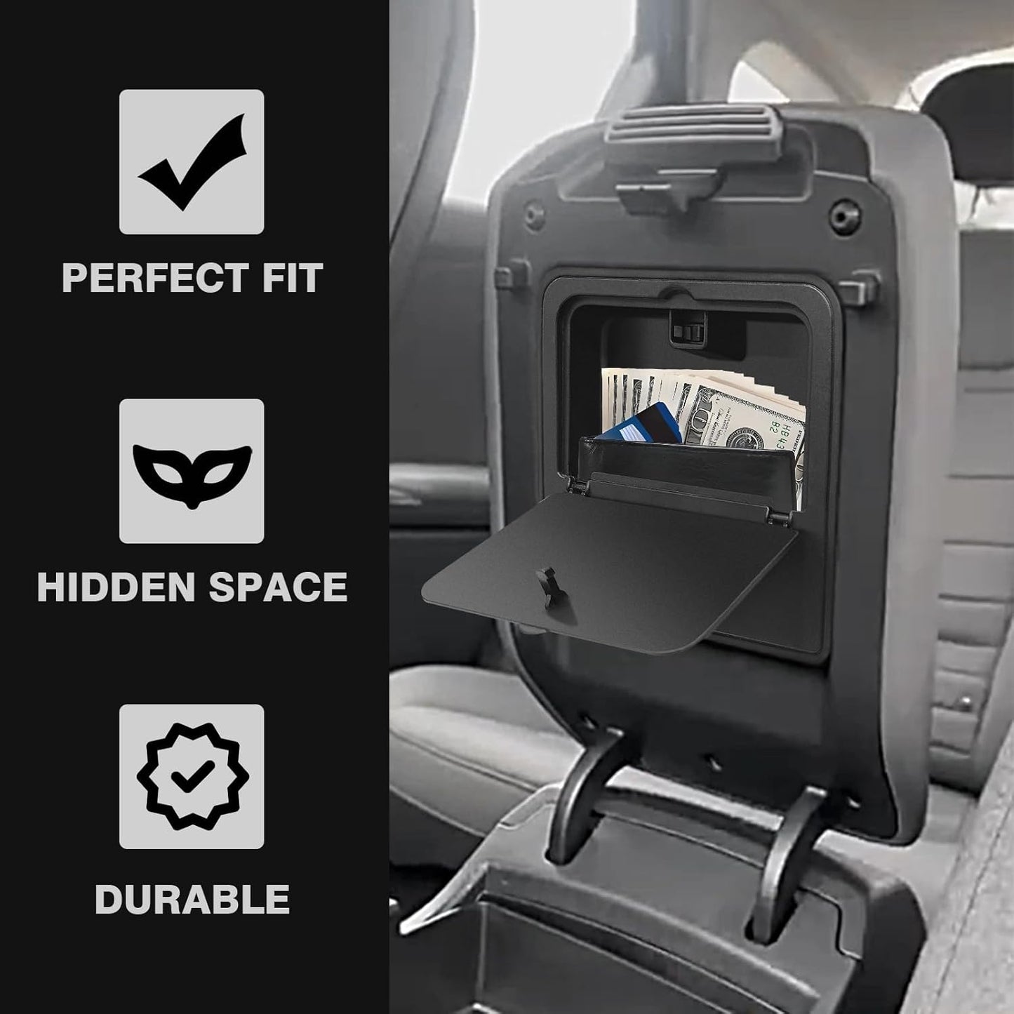 Muslogy Center Console Organizer Hidden Box One-Touch Compatible with Kia K4 2025 Accessories Armrest Privacy Insert Tray Console Divider Insert Organizer