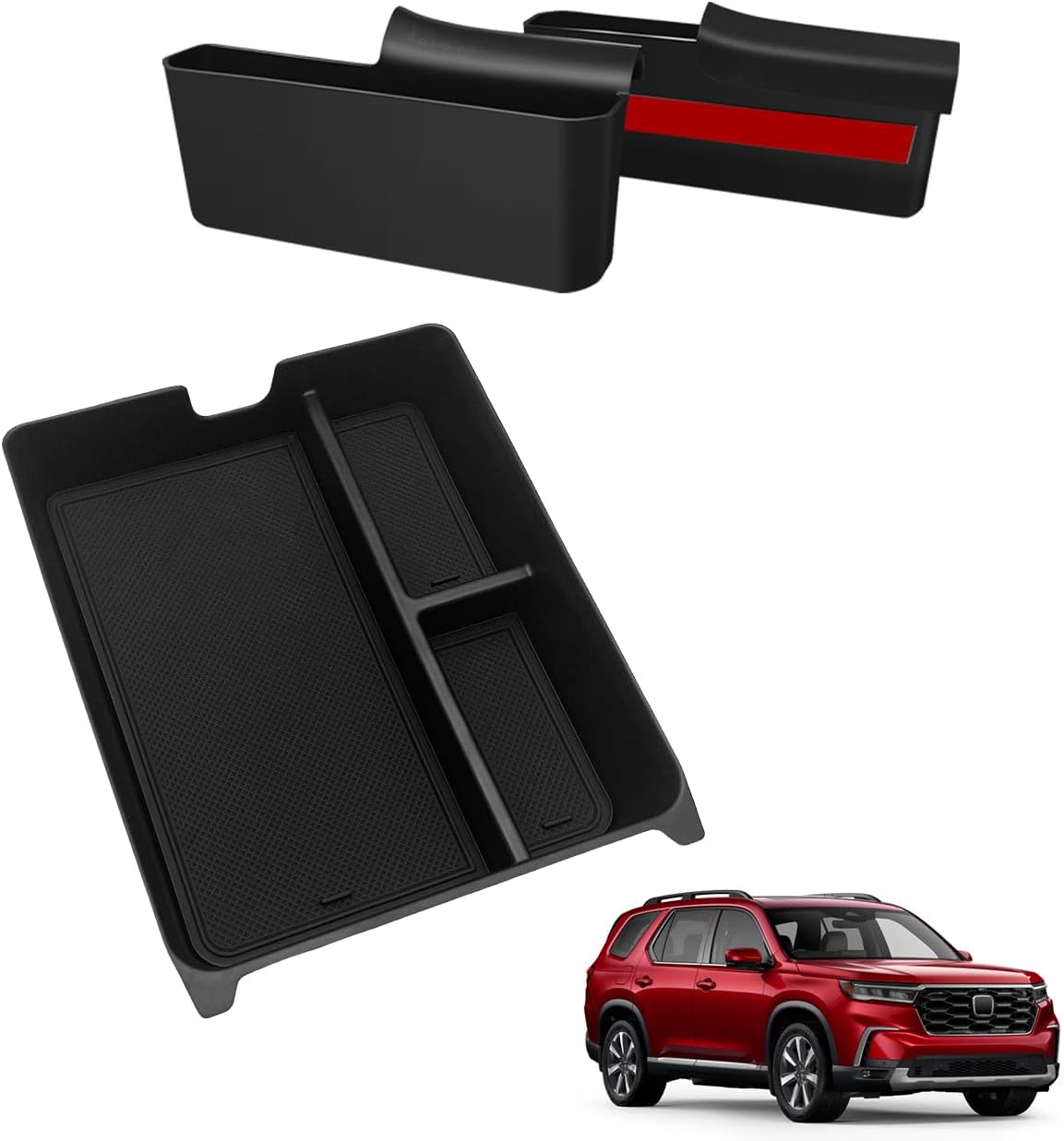Muslogy for 2025 2024 2023 Pilot Center Console Shifter Storage Box ABS Material Console Side Organizer Left & Right Set Compatible with Honda Pilot 2023-2025