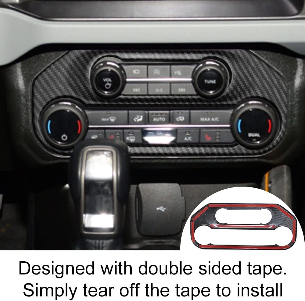 Muslogy Compatible with Ford Bronco 2023 2024 4Door Set of 9 Interior Modification Covers Gear Shift Panel Trim Inner Door Handle Bowl Steering Wheel Cover for Bronco 2021-2024 (Matt Carbon Fiber)