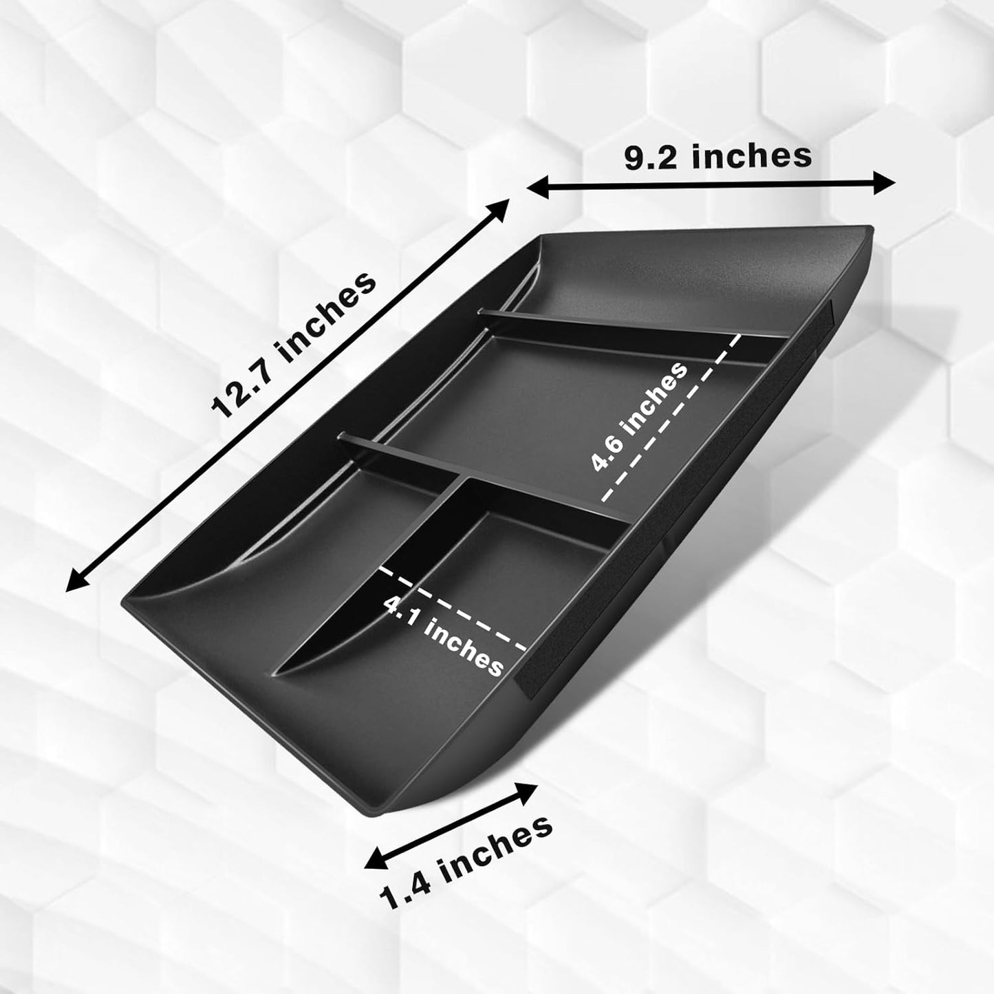 Muslogy Lower Center Console Organizer Compatible with 2024 2025 GMC Acadia & Chevy Traverse Accessories Interior Storage Divider Bottom Insert Tray with Anti-Slip Mats