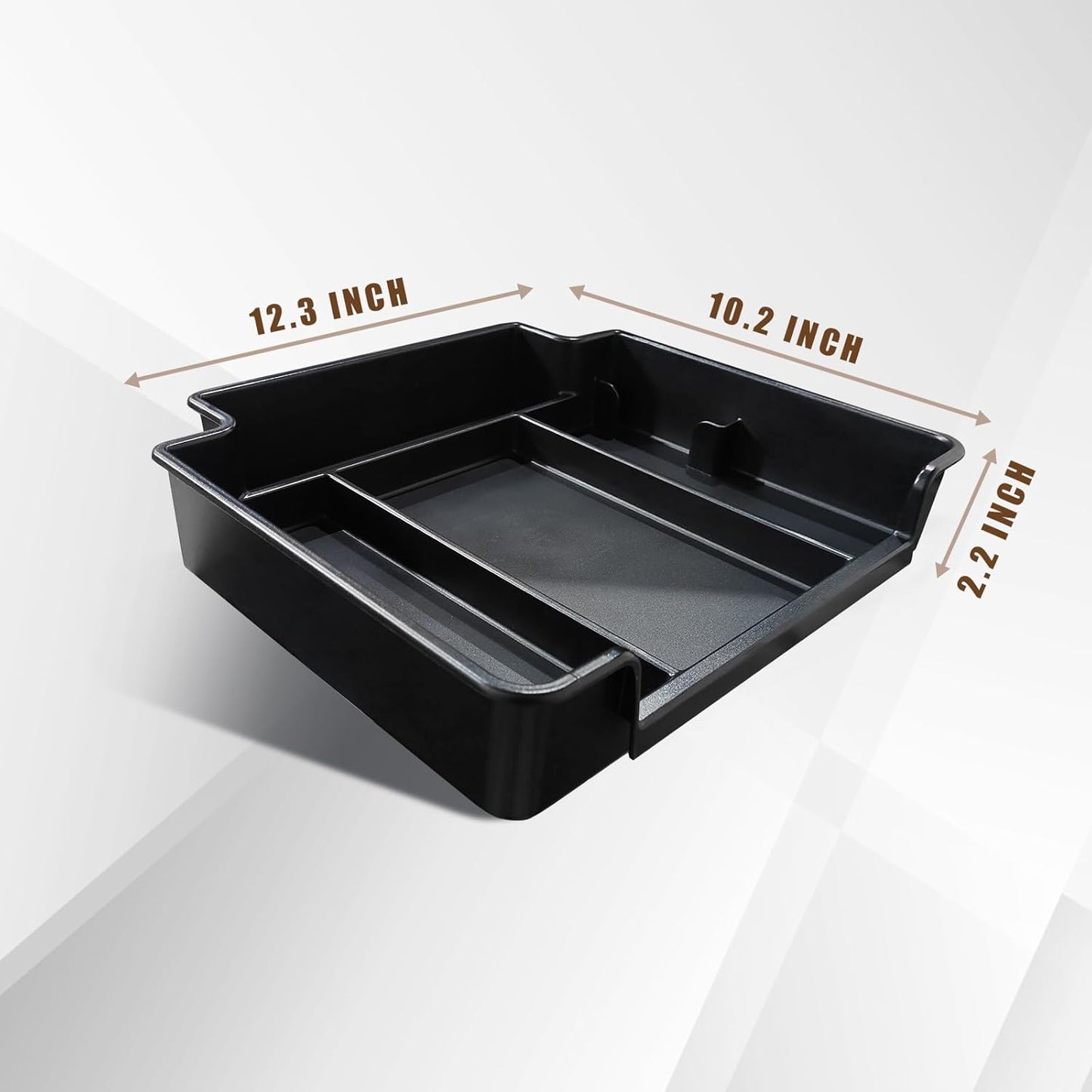 Muslogy for 2021-2025 Yukon Tahoe Suburban Center Console Tray Middle Organizer ABS Armrest Storage Box Compatible with GMC Yukon Tahoe Suburban 2021 2022 2023 2024 2025 Not for Sliding Console(Black)