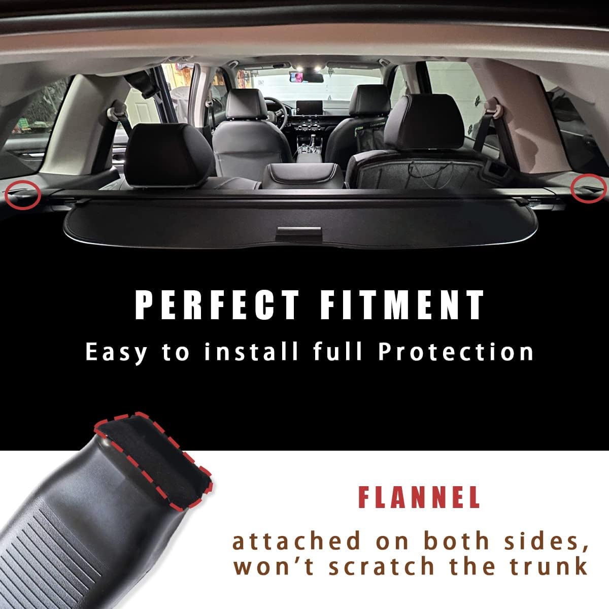 Muslogy for CR-V 2025 2024 2023 Trunk Cargo Cover Retractable Rear Trunk Security Cover Shield Shade Compatible with 6th Generation Honda CRV and CRV Hybrid 2023+
