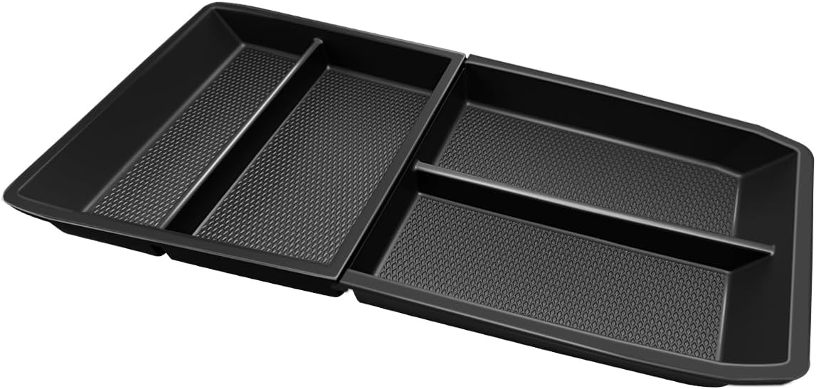 Muslogy Lower Center Console Organizer Compatible with 2025 2026 GMC Terrain Accessories TPE Material Split Storage Box Armrest Console Insert Accessories for Terrain Elevation, AT4, Denali
