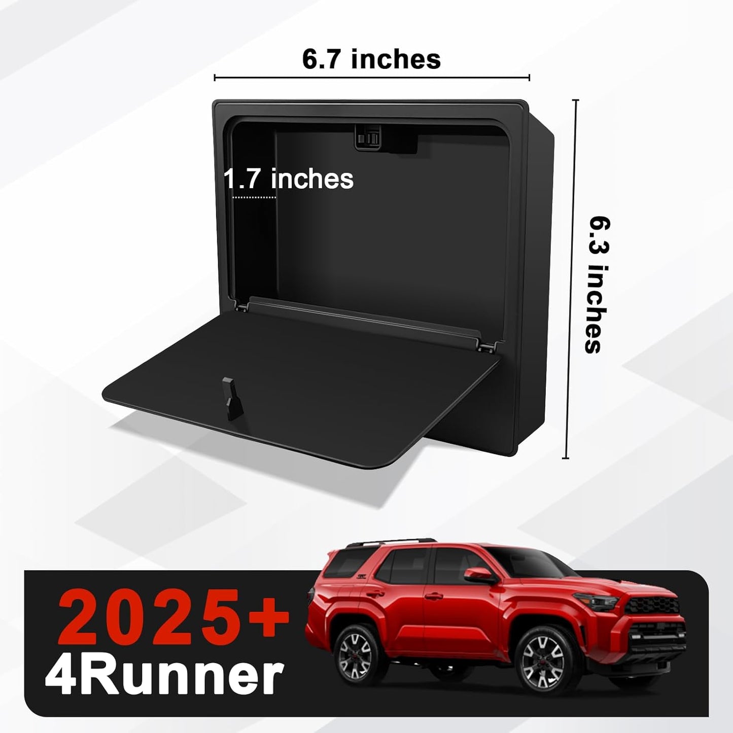 Muslogy Center Console Hidden Storage Box Compatible with 2025 2026 Toyota 4Runner Accessories Armrest Privacy Hidden Design Middle Console Secret Organizer Compartment ABS Material Large Opening