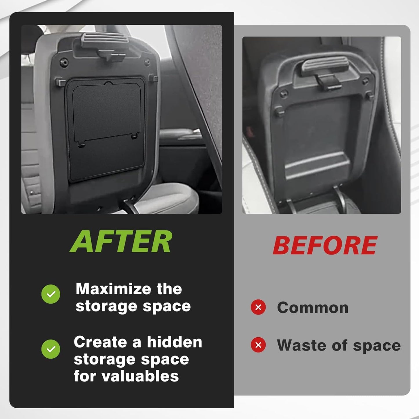 Muslogy Center Console Organizer Hidden Box One-Touch Compatible with Kia K4 2025 Accessories Armrest Privacy Insert Tray Console Divider Insert Organizer