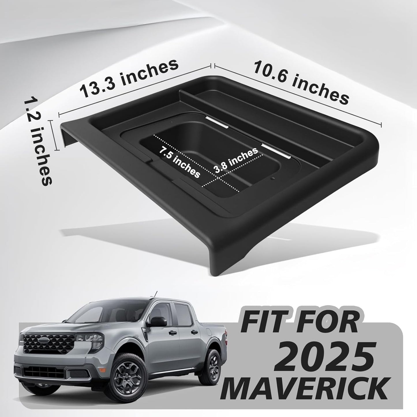 Muslogy Dashboard Storage Organizer Compatible with 2025 Ford Maverick Accessories Center Console Insert Tray with Magnetic Lid Hidden Panel Secret Compartment Fits 2025 Maverick Behind Screen