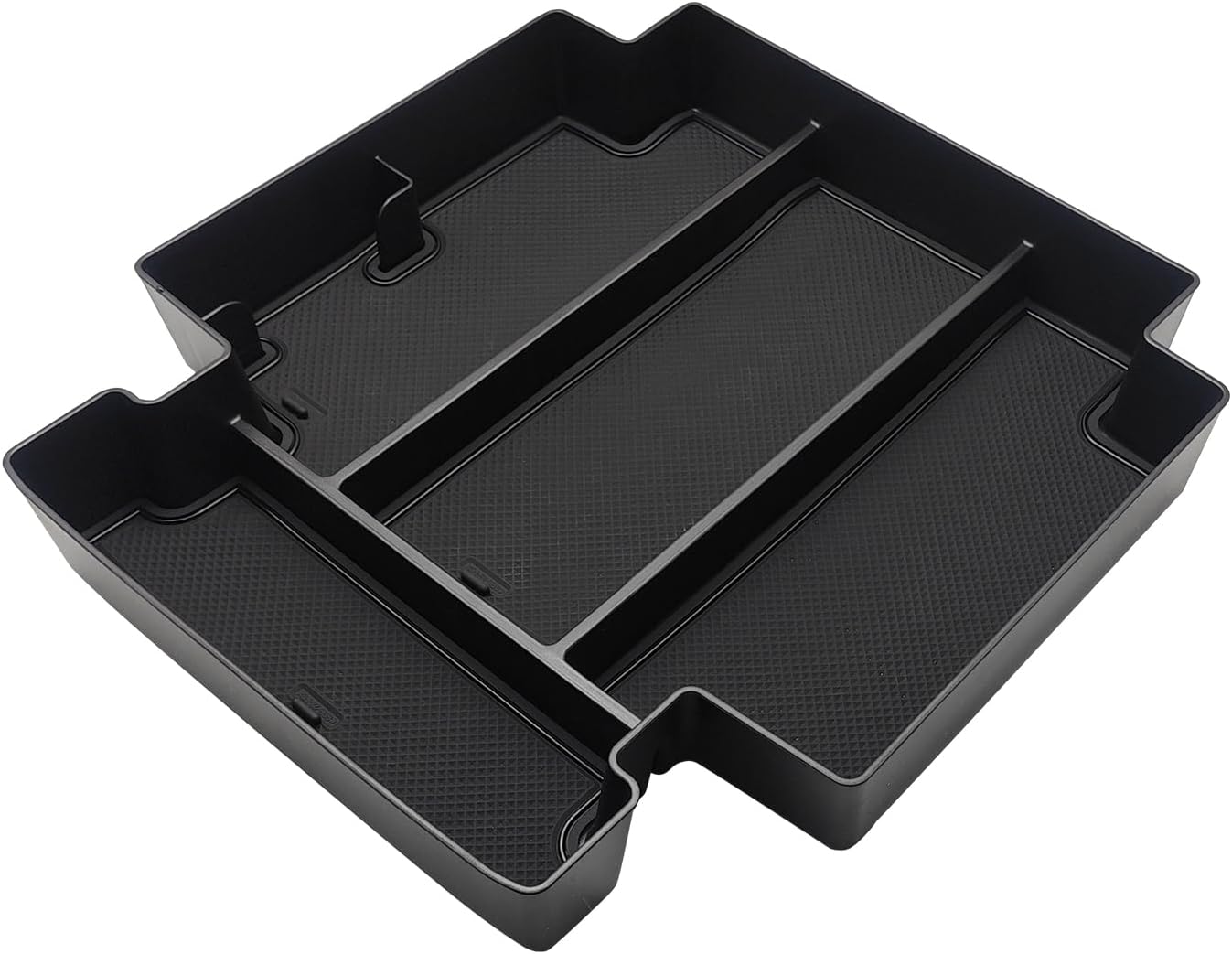 Muslogy for 2021-2024 2025 Sliding Console Yukon Tahoe Suburban Center Organizer Armrest Storage Tray Compatible with GMC Yukon Chevy Tahoe Suburban Fit for Power Sliding Console (Black)