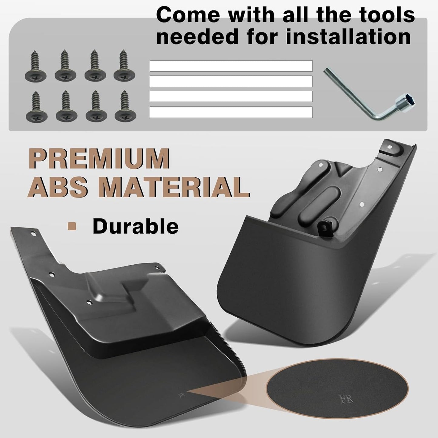 Muslogy Mud Flaps Compatible with Toyota Tundra 2025 2024 2023 2022 3rd Gen Accessories Flaps Front & Rear 4PCS Set Splash Guards All Weather Mudguards No Drilling