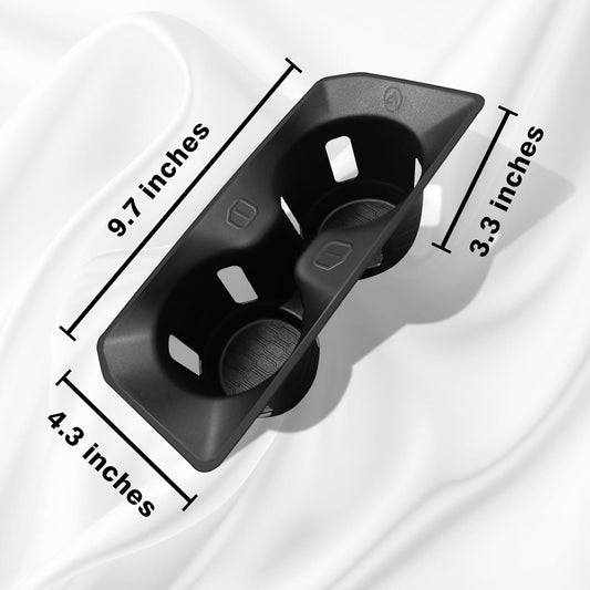 Muslogy Center Console Cup Holder Inserts Compatible with 2021-2024 2025 Ford F150 F-150 Accessories Middle Console Drink Holder TPE Organizer Non-Slip Drink Stopper(Bucket Seat Only)