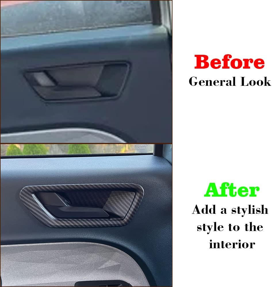 Muslogy for Maverick Set 14 Pcs Interior Decoration Trim Kit Overlays Steering Wheel Center Console Vent Window Switch Inner Door Cover Compatible with Ford Maverick 2022-2024 2025(Matt Carbon Fiber)