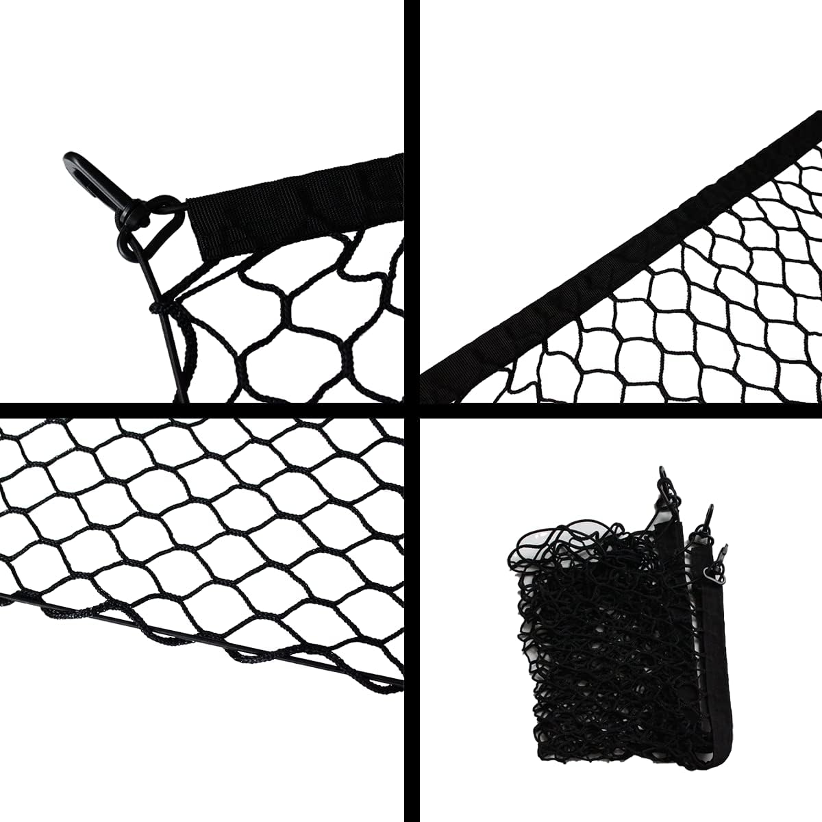 Muslogy Compatible with Ford Bronco 2024 2023 2022 2021 Cargo Mesh Net Accessories, 2/4 Door Stretchable Trunk Organizer Cargo Net Elastic Mesh with Hooks (4 Door)