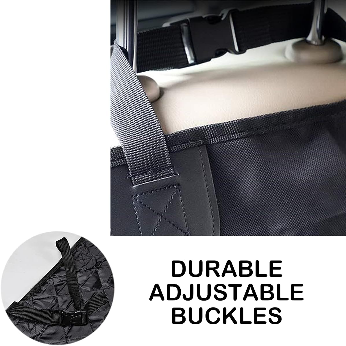 Muslogy for Bronco Sport/Bronco Rear Pet Seat Cover, Waterproof Scratch Proof Nonslip Pet Dog Back Seat Covers Hammock Come with Belt Dog Chain & Lint Brush