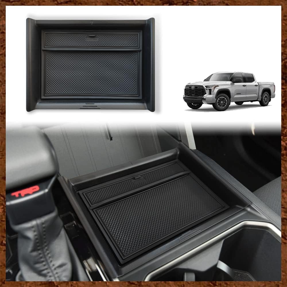Muslogy Lower Center Console Organizer Compatible with Toyota Tundra 2022-2025 Accessories SR SR5 Limited TRD PRO Console Insert Accessories