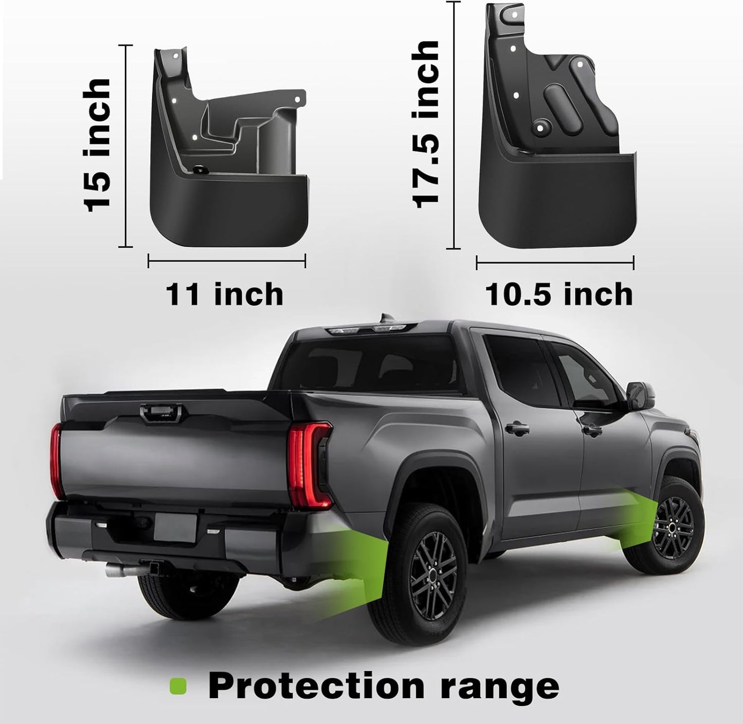 Muslogy Mud Flaps Compatible with Toyota Tundra 2025 2024 2023 2022 3rd Gen Accessories Flaps Front & Rear 4PCS Set Splash Guards All Weather Mudguards No Drilling