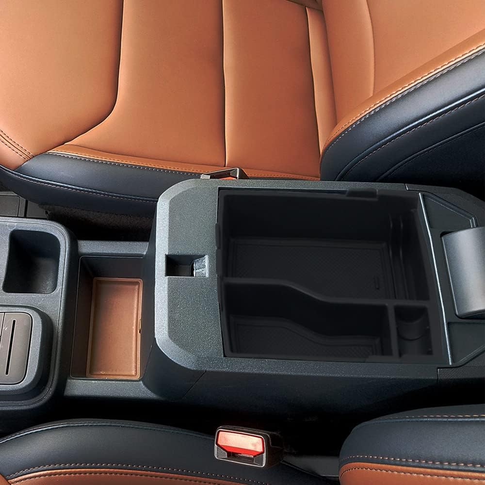 Muslogy for Maverick Center Console Organizer Tray 2 Layers Armrest Storage Box Secondary Insert Tray ABS Material Pickup Interior Accessories Compatible with Ford Maverick 2022 2023 2024 (Black)