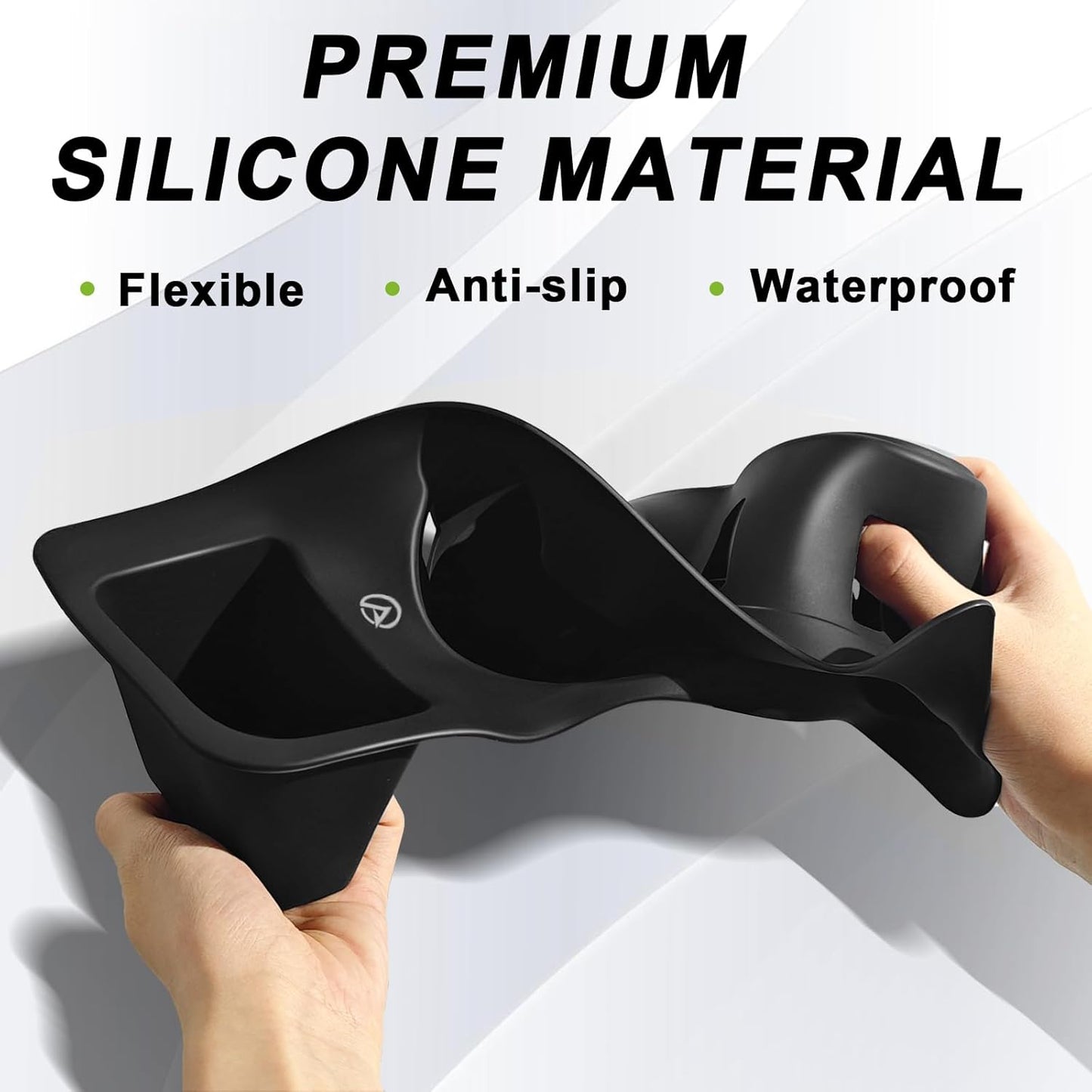 Muslogy Center Console Cup Holder Inserts Compatible with 2022-2025 Ford Maverick Accessories Middle Console Drink Holder Silicone Black Organizer Non-Slip Drink Stopper
