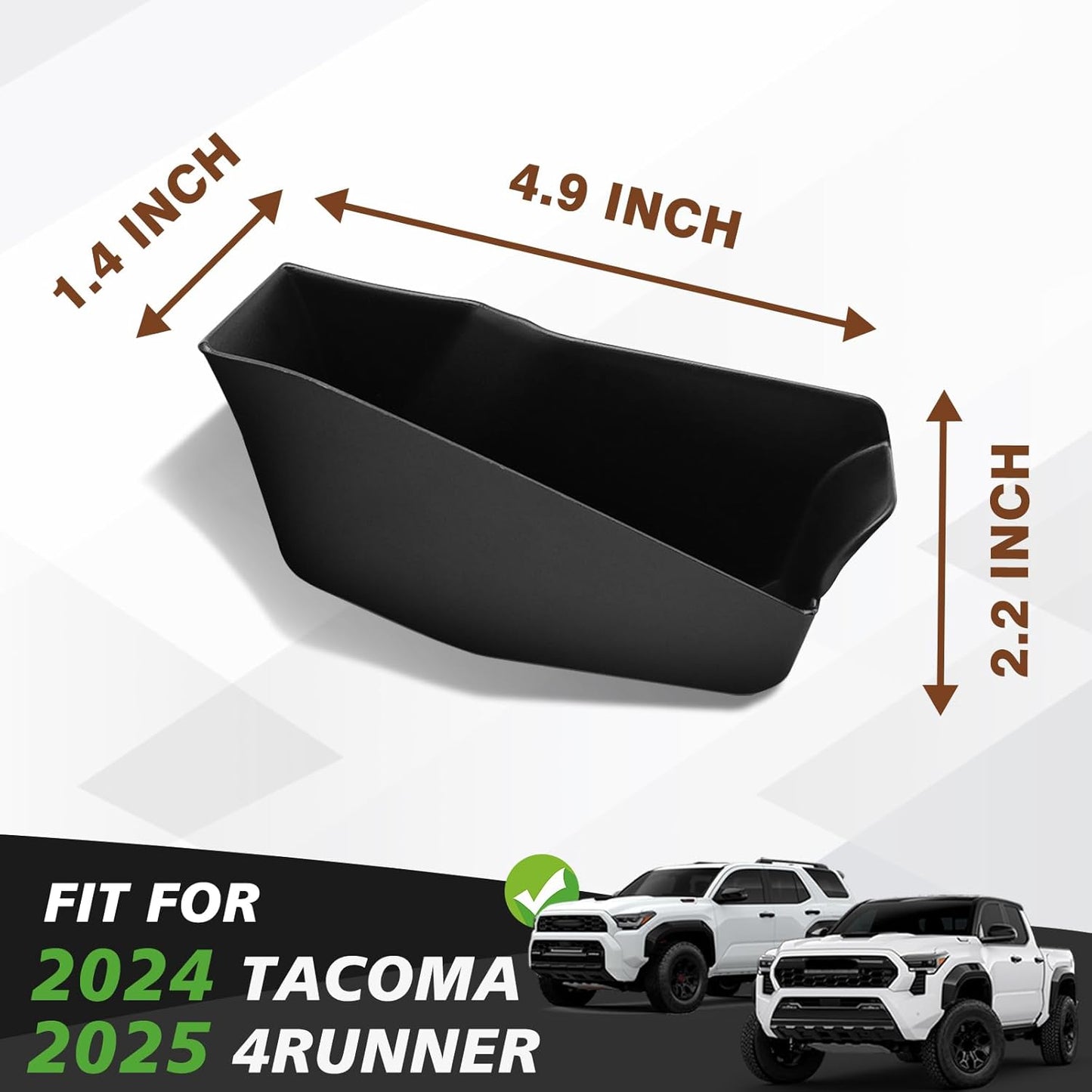Muslogy Front Door Handle Inserts Box Interior Storage Organizer Compatible with 2024 2025 Toyota Tacoma & 2025 4Runner Accessories Door Grab Handle Pocket Side Armrest Phone Pocket Organizer 2PCS
