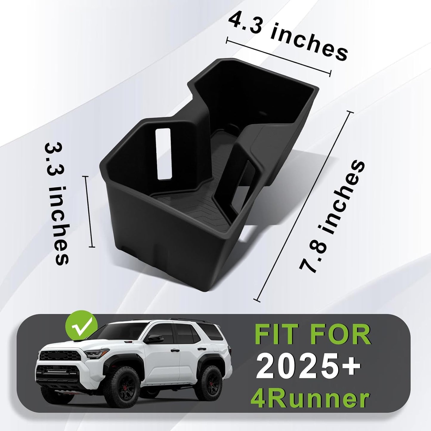 Muslogy Center Console Cup Holder Inserts Compatible with 2025 Toyota 4Runner Accessories Middle Console Armrest Front Drink Stopper Non-Slip Silicone Rubber Organizer Drink Cup Holder Organizer