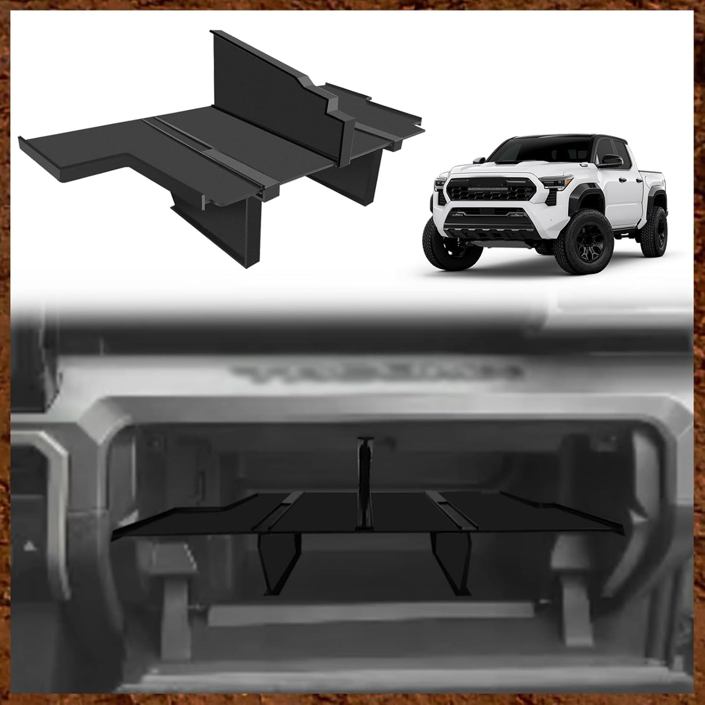 Muslogy Glove Box Dividers Organizer Compatible with Toyota Tacoma 2024 2025 & 2025 4Runner Accessories 4th Gen Tacoma Insert Box Divider ABS Secondary Storage Glove Compartment Tray