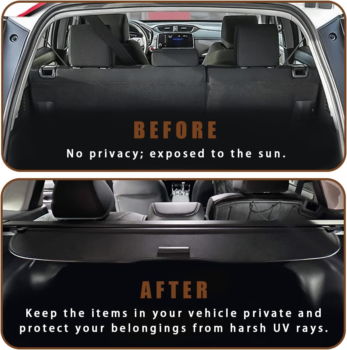 Muslogy for CR-V 2025 2024 2023 Trunk Cargo Cover Retractable Rear Trunk Security Cover Shield Shade Compatible with 6th Generation Honda CRV and CRV Hybrid 2023+