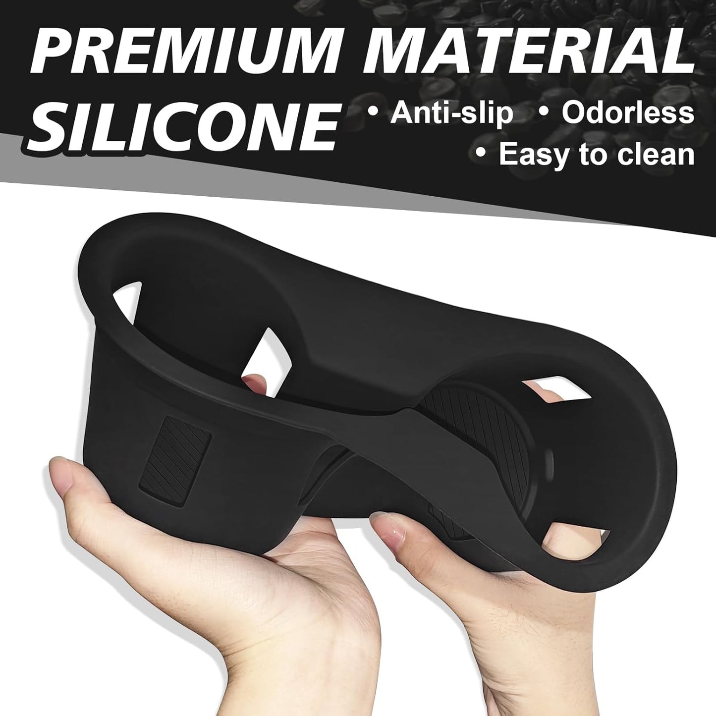 Muslogy Center Console Cup Holder Inserts Compatible with 2025 Ford Bronco Accessories Middle Console Armrest Front Drink Stopper Non-Slip Silicone Rubber Organizer Drink Cup Holder Organizer