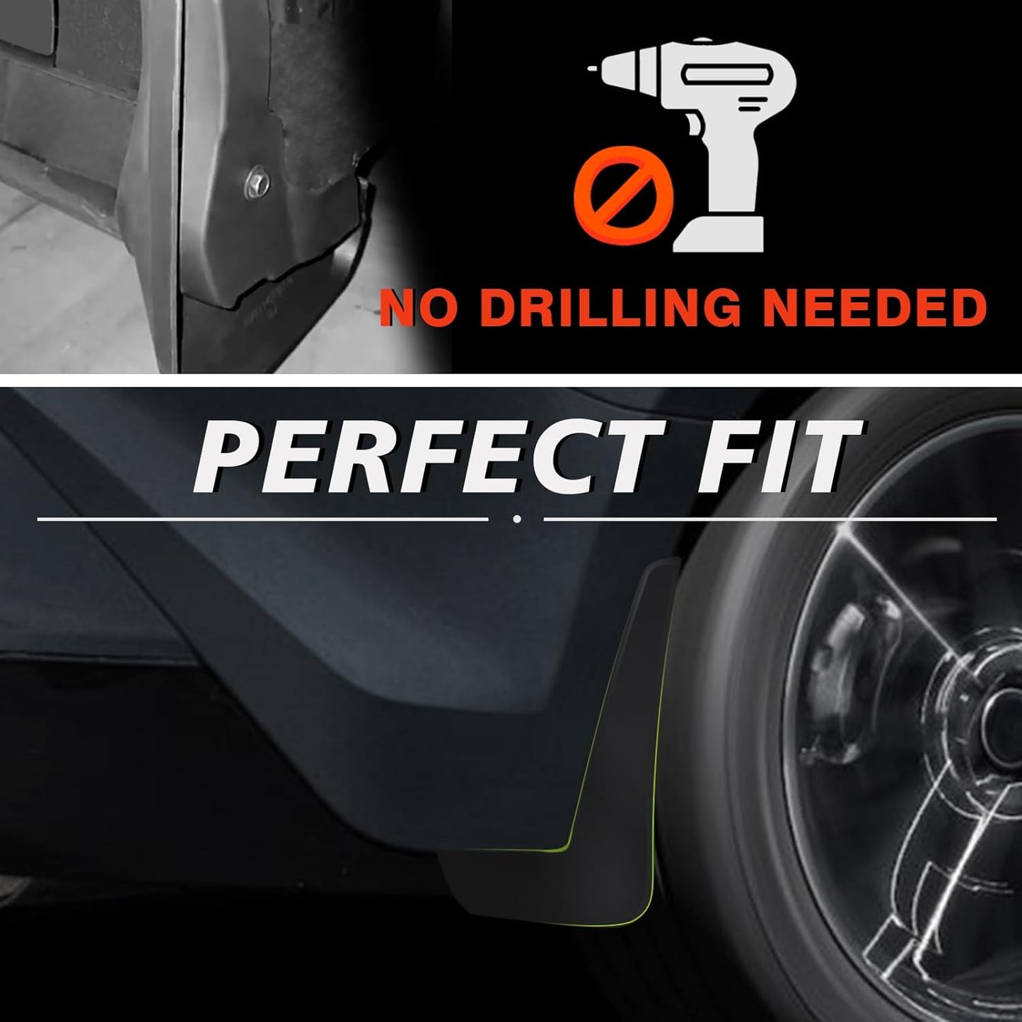 Muslogy Mud Flaps Splash Guards Compatible with Toyota Camry 2025 (LE, XLE) Accessories Wheel & Tire Mudguards Front & Rear Set Fender Mudflaps No Drilling Required (Won't Fit SE/XSE)