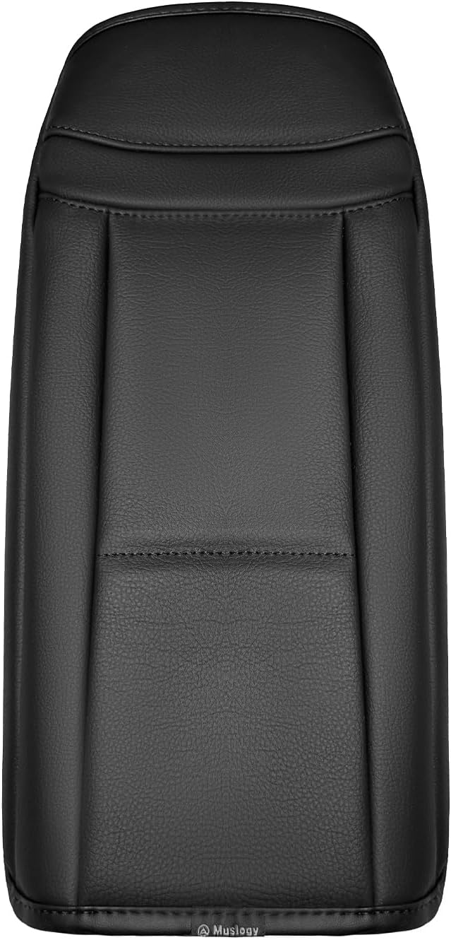Muslogy Center Console Armrest Cover Compatible with Ford Explorer 2020-2024 2025 Comfort Armrest Pad Arm Rest Cushion Vegan Leather Protector Regular Thick